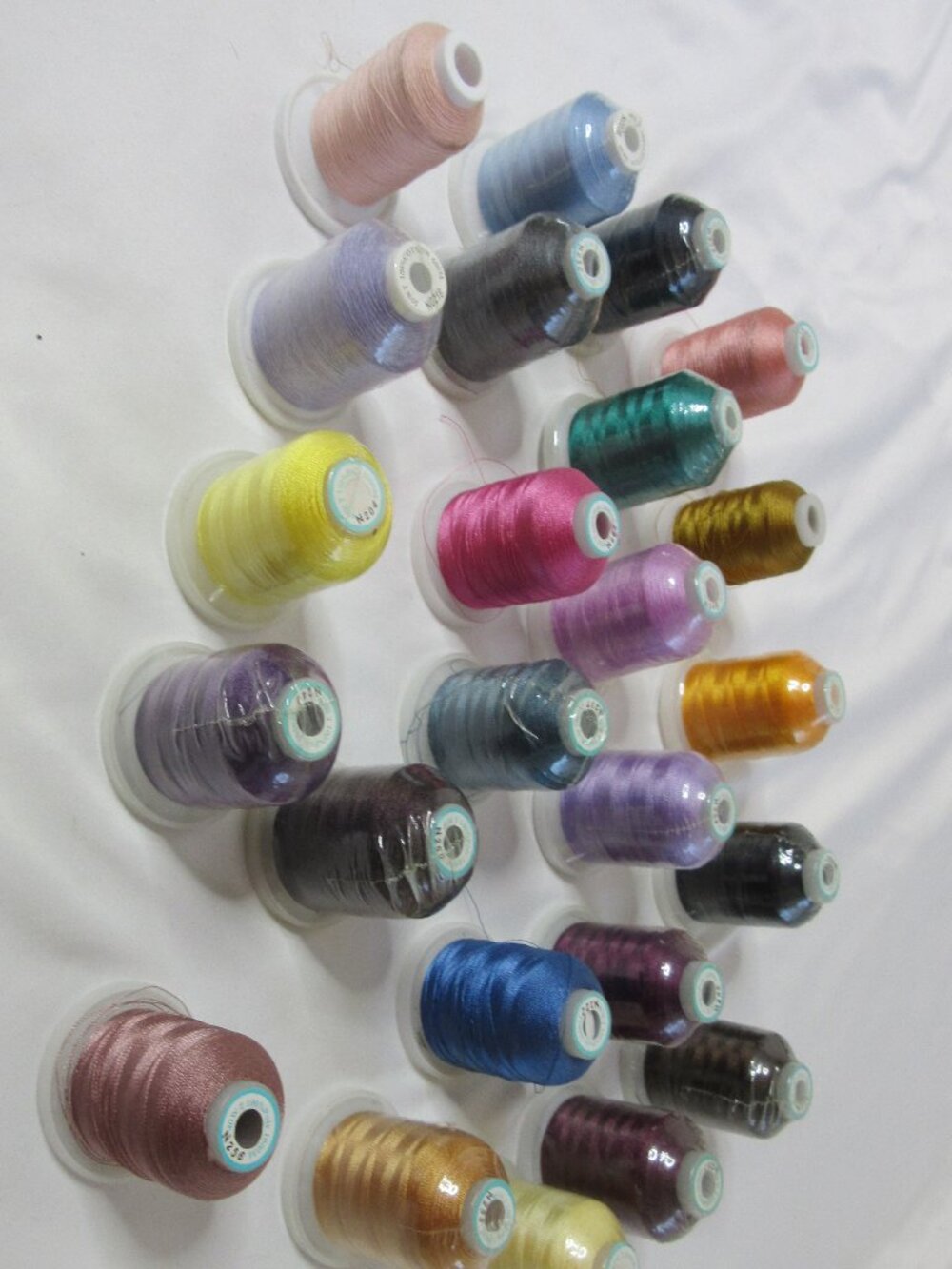 Lot of 24 Thread Cones Polyester Embroidery Machine Mostly New Assorted Colors